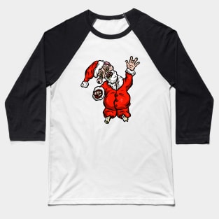 Cartoon Zombie Undead Santa Claus Father Christmas Baseball T-Shirt